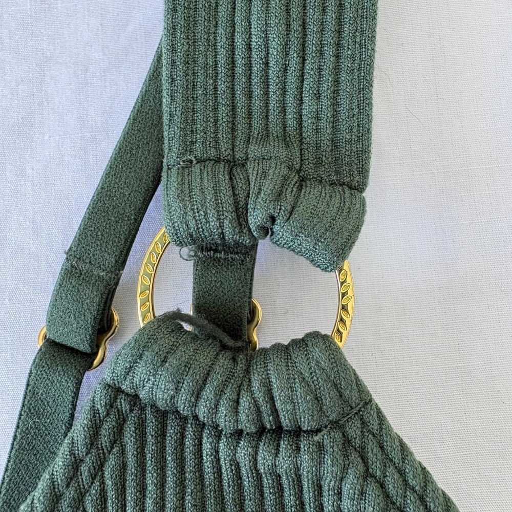 Aerie Bra Womens Green Ribbed Sycamore Seamless Ring Longline Bralette Size M - Picture 4 of 10